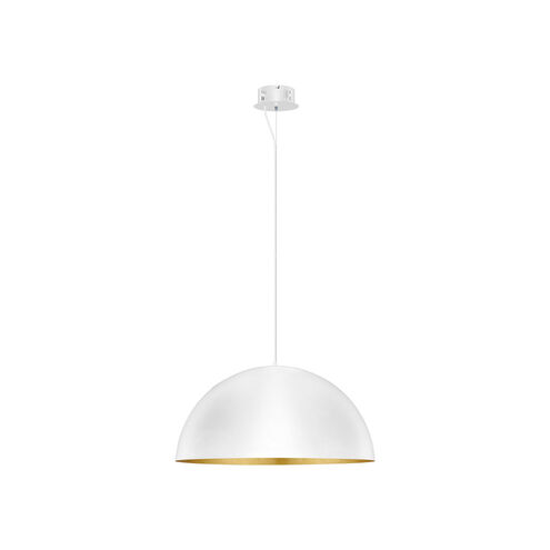 Gaetano LED 32 inch White Gold/Leaf Bowl Pendant Ceiling Light