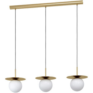 Arenales 3 Light 11 inch Brushed Brass Linear Pendant Ceiling Light