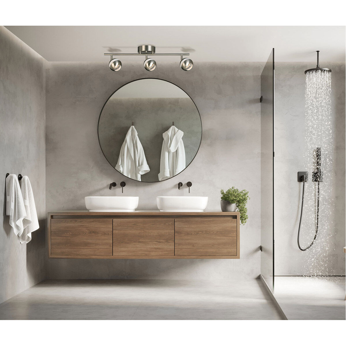 Maple Park 3 Light 120 Brushed Nickel Track Light Ceiling Light