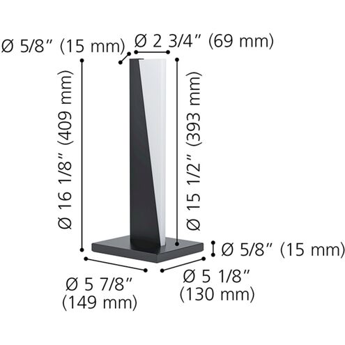 Isidro 16 inch 9.00 watt Structured Black Table Lamp Portable Light