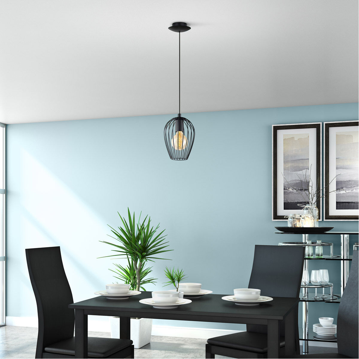 Strathclyde 1 Light 6.3 inch Matte Black Pendant Ceiling Light