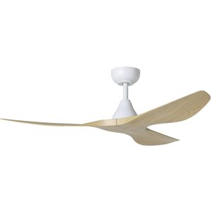 Surfline 52 inch White with Coastal Oak Blades Ceiling Fan