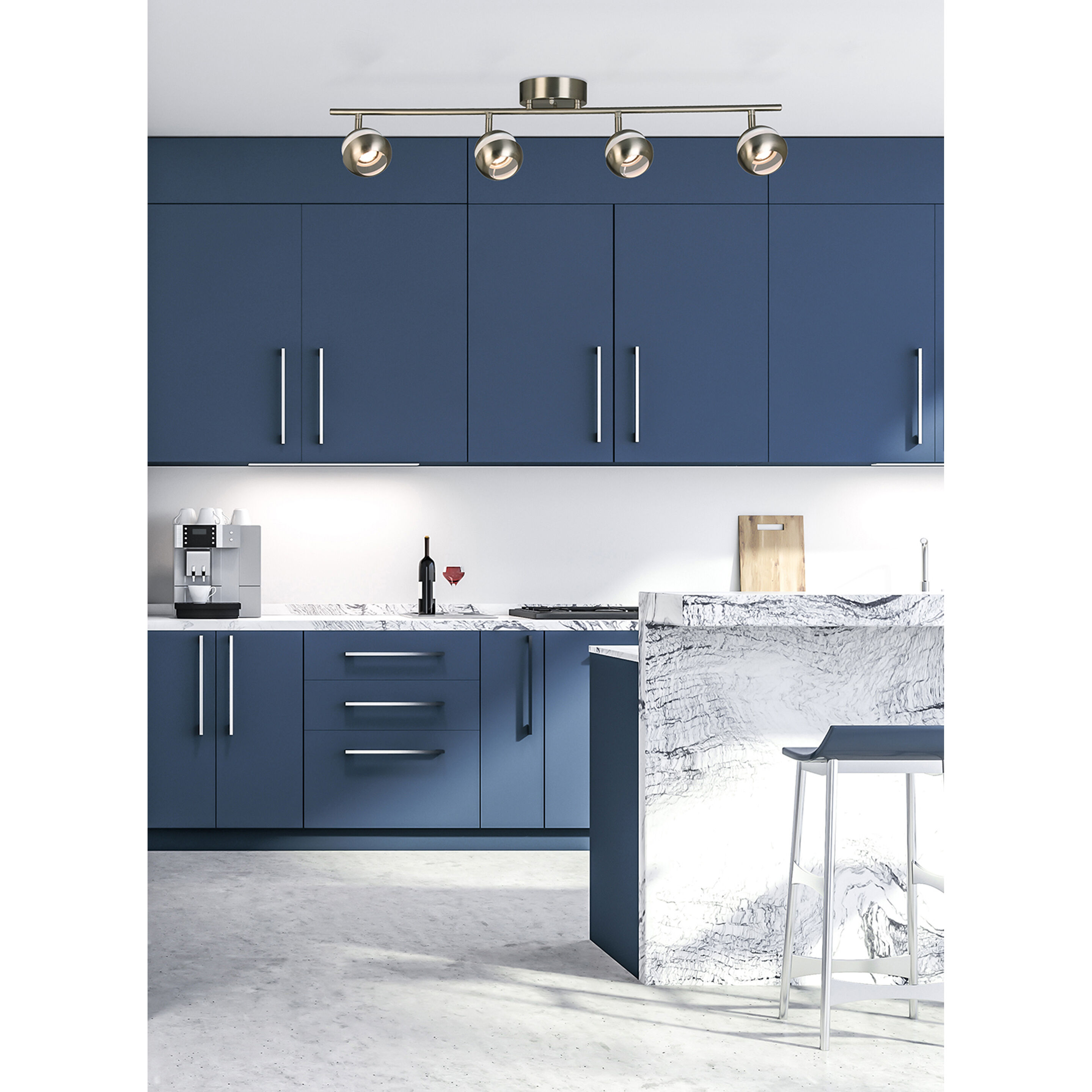 Maple Park 4 Light 120 Brushed Nickel Track Light Ceiling Light