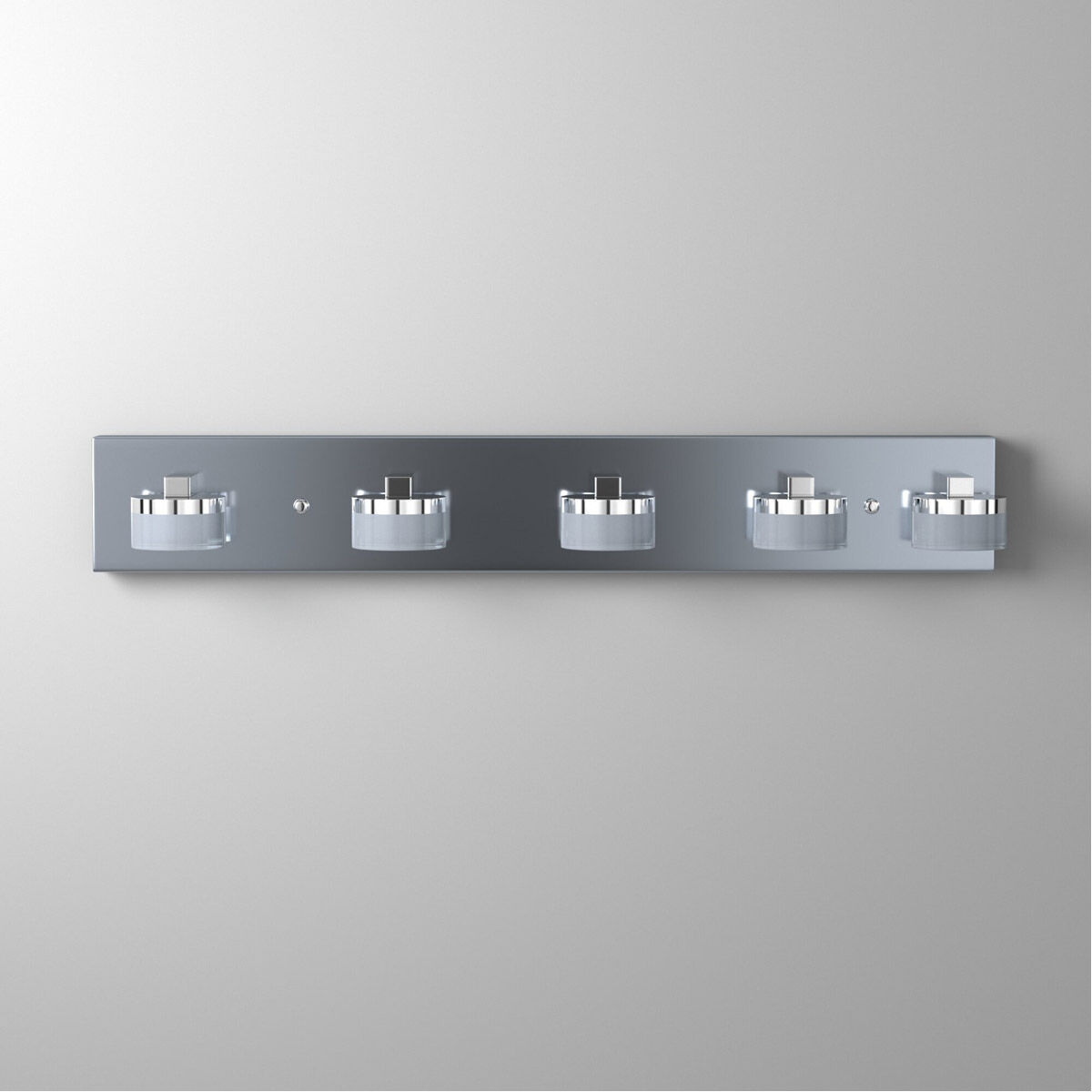 Romendo LED 30.86 inch Chrome Vanity Light Wall Light, Clear and Satin Shade