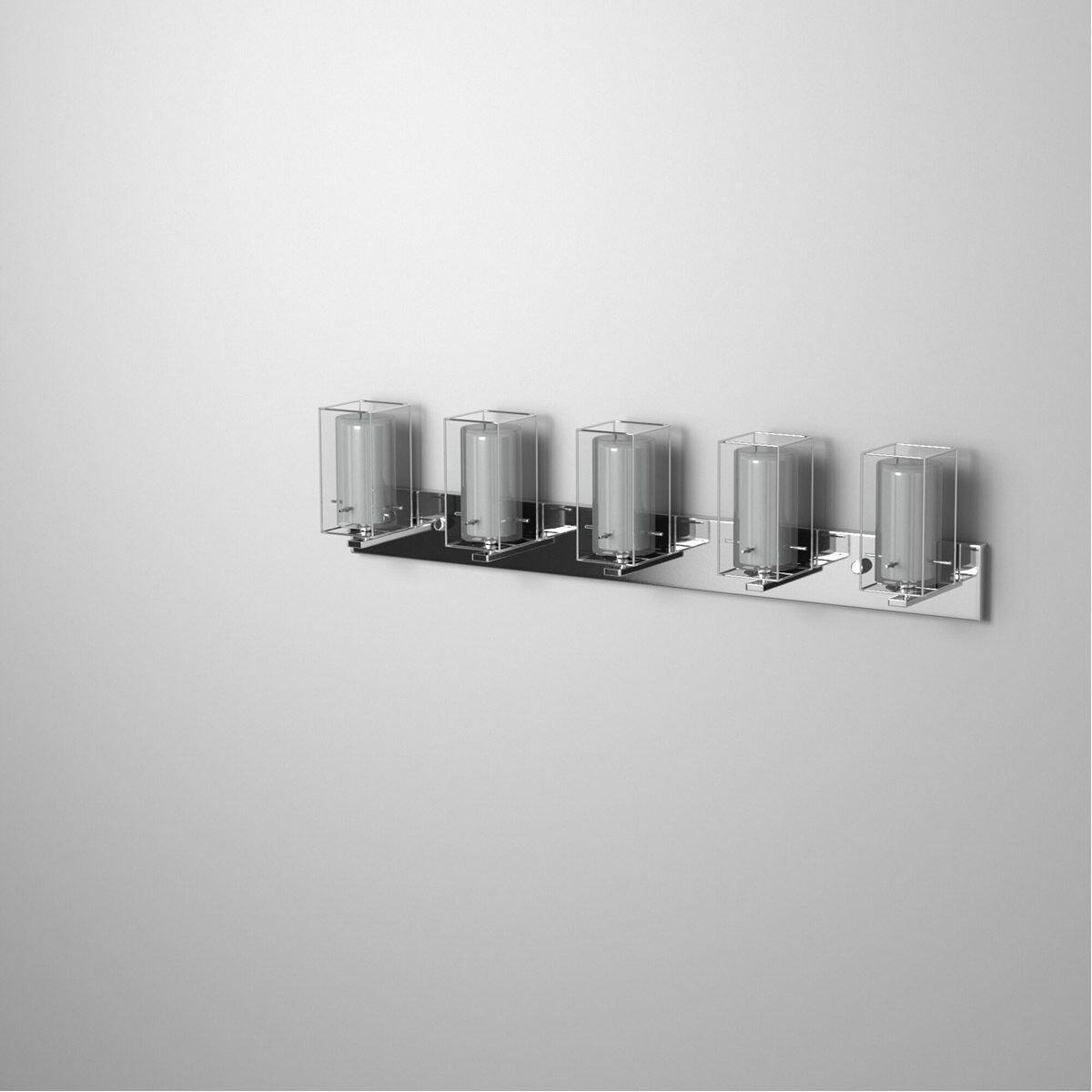 Iride 5 Light 44 inch Chrome Vanity Light Wall Light, Clear and White Glass