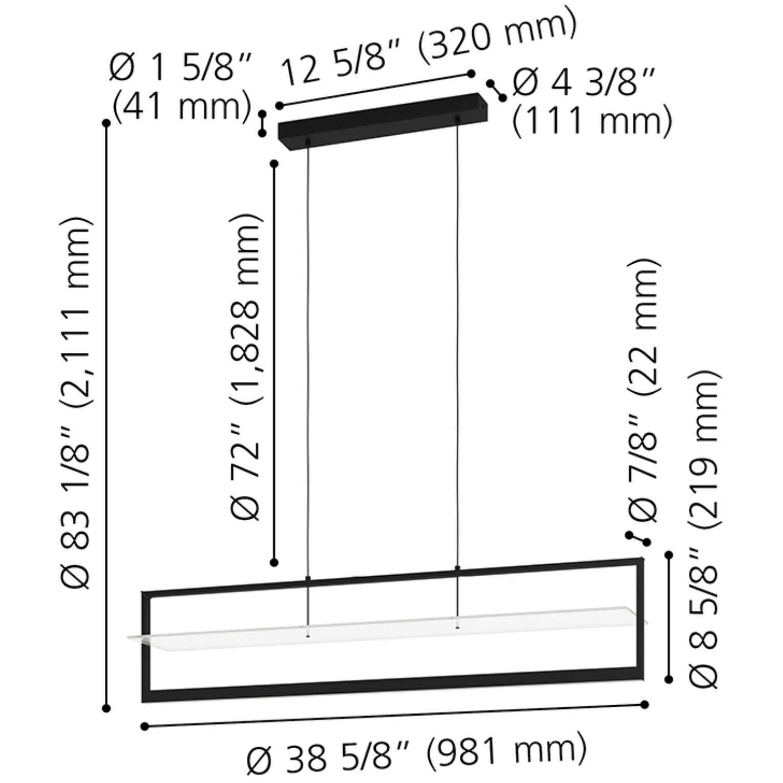 Farneta 1 Light 0.86 inch Structured Black Linear Pendant Ceiling Light
