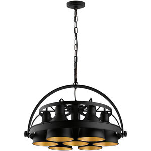 Priddy 2 7 Light 24 inch Black and Gold Pendant Ceiling Light