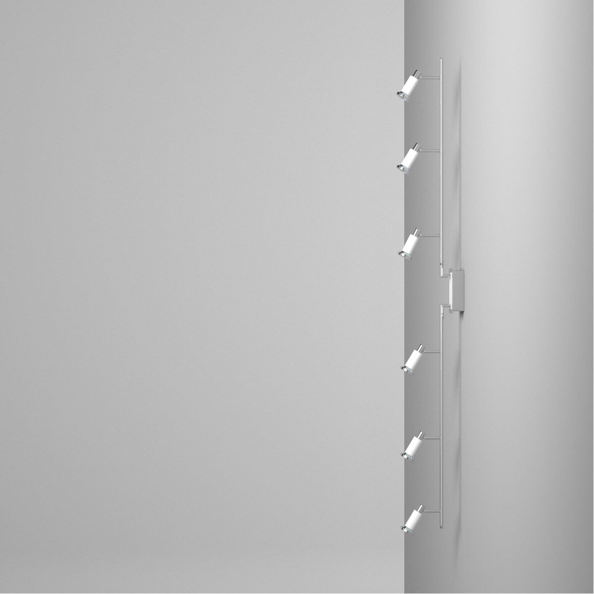 Eridan Chrome and Shiny White 50 watt 6 Light Spot Light