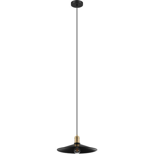 Bridport 1 Light 14 inch Black and Gold Pendant Ceiling Light