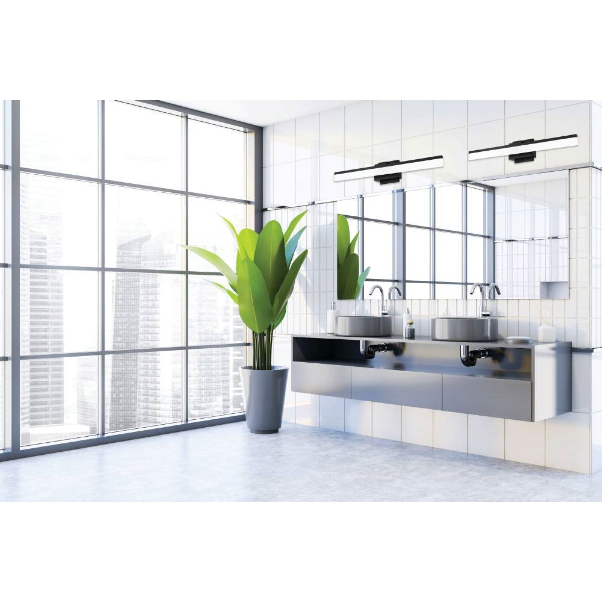 Palmital 1 LED 23.46 inch Matte Black Bath Vanity Wall Light