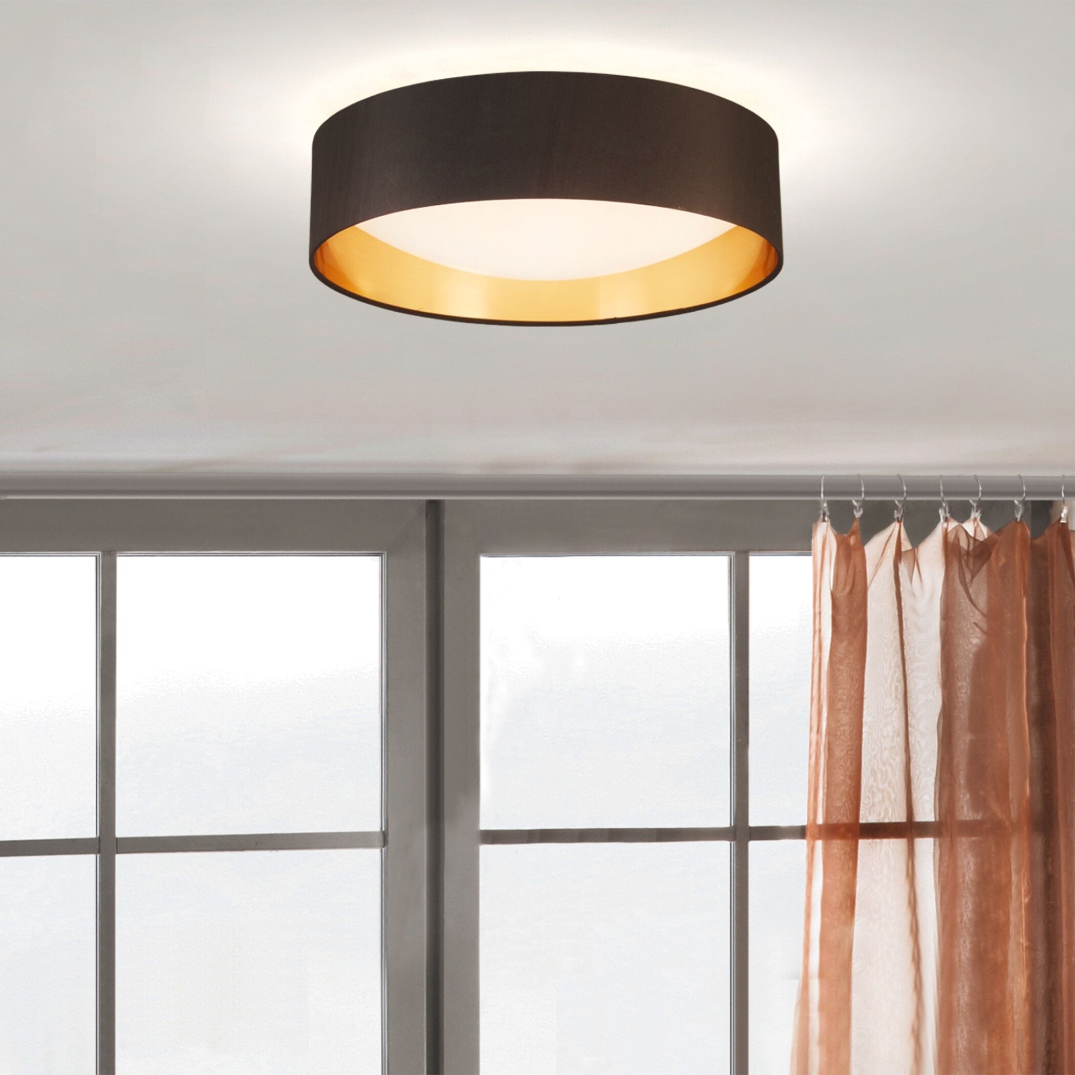 Orme LED 15.94 inch Black/Gold Flush Mount Ceiling Light