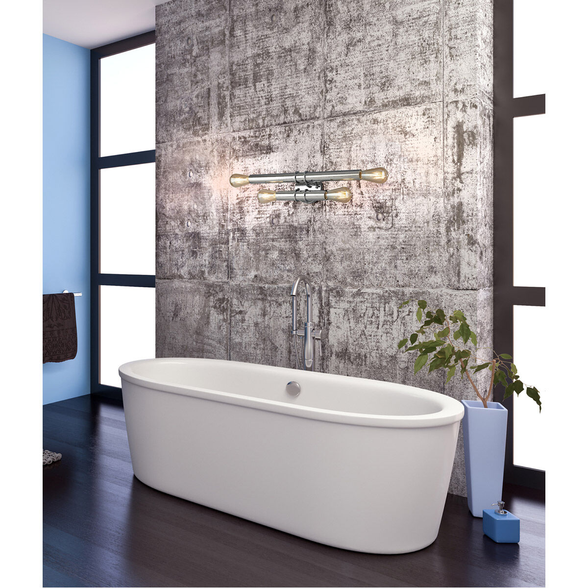 Drucker 4 Light 20.62 inch Chrome Bath Vanity Wall Light