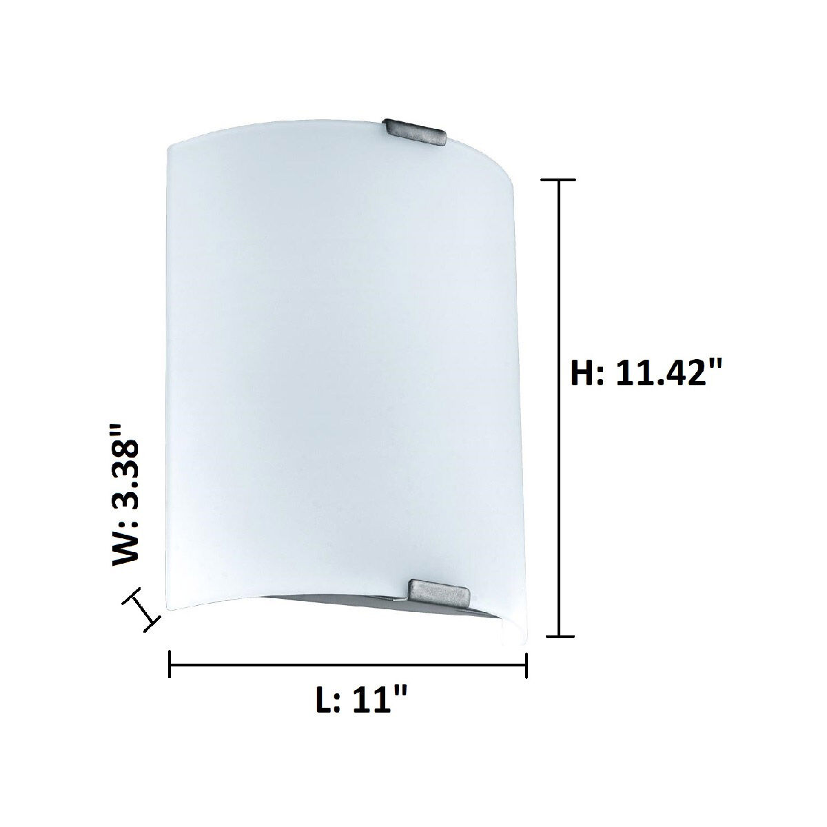Grafik LED 11 inch Silver ADA Wall Light, White Glass