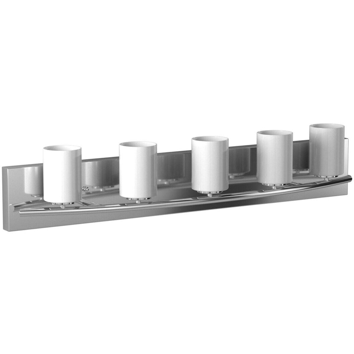 Abete 5 Light 29.13 inch Chrome Vanity Light Wall Light, White Glass