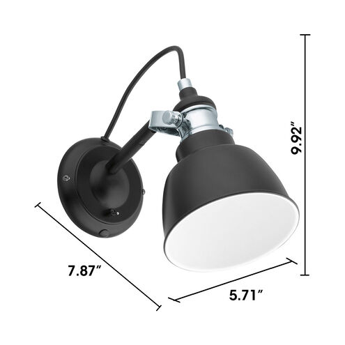 Thornford 1 Light 8 inch Matte Black and Chrome Armed Wall Sconce Wall Light