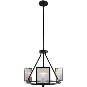 Henessy 3 Light 19 inch Black and Brushed Nickel Chandelier Ceiling Light
