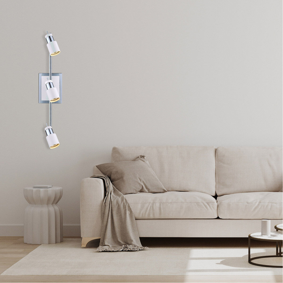 Davida 3 Light 120 Chrome and White Track Light Ceiling Light