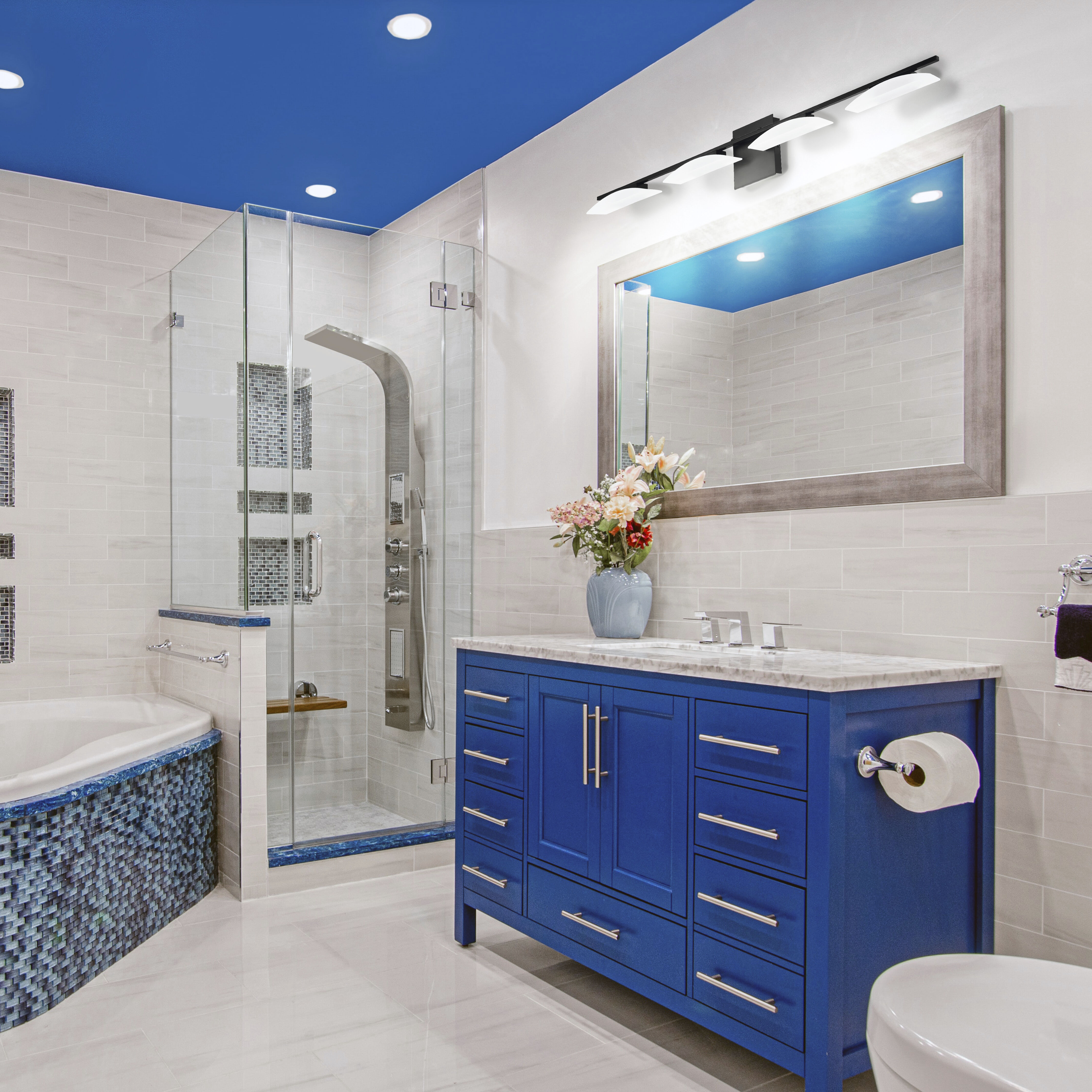 Matrass 3 LED 39.37 inch Matte Black Bath Vanity Wall Light