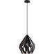 Carlton 1 Light 12.2 inch Matte Black and Copper Pendant Ceiling Light