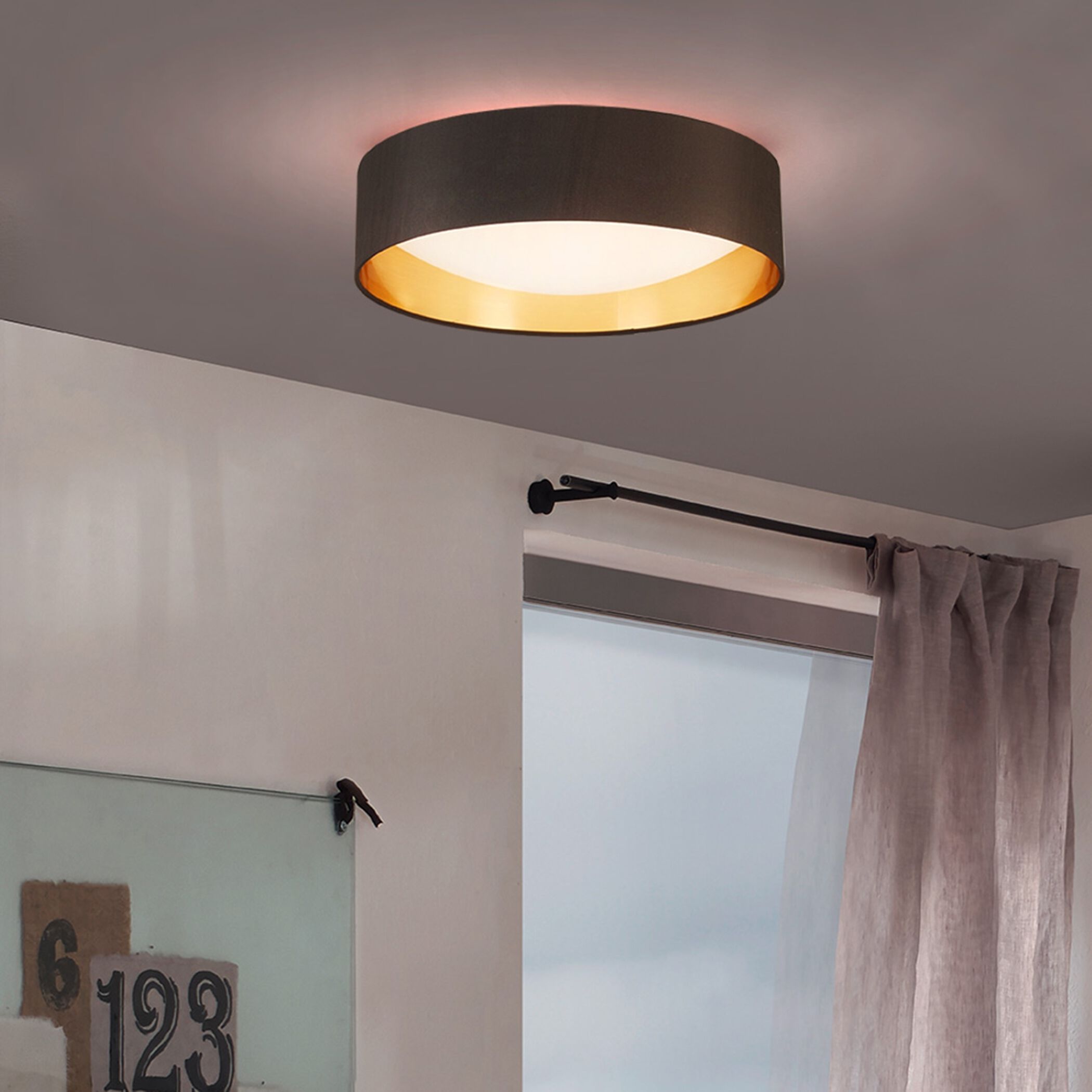 Orme LED 15.94 inch Black/Gold Flush Mount Ceiling Light