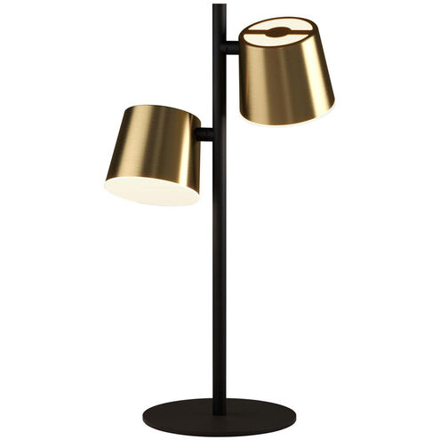 Altamira 20 inch 5.00 watt Structured Black and Brass Table Lamp Portable Light