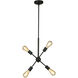 Etris Row 4 Light 14.76 inch Black Pendant Ceiling Light