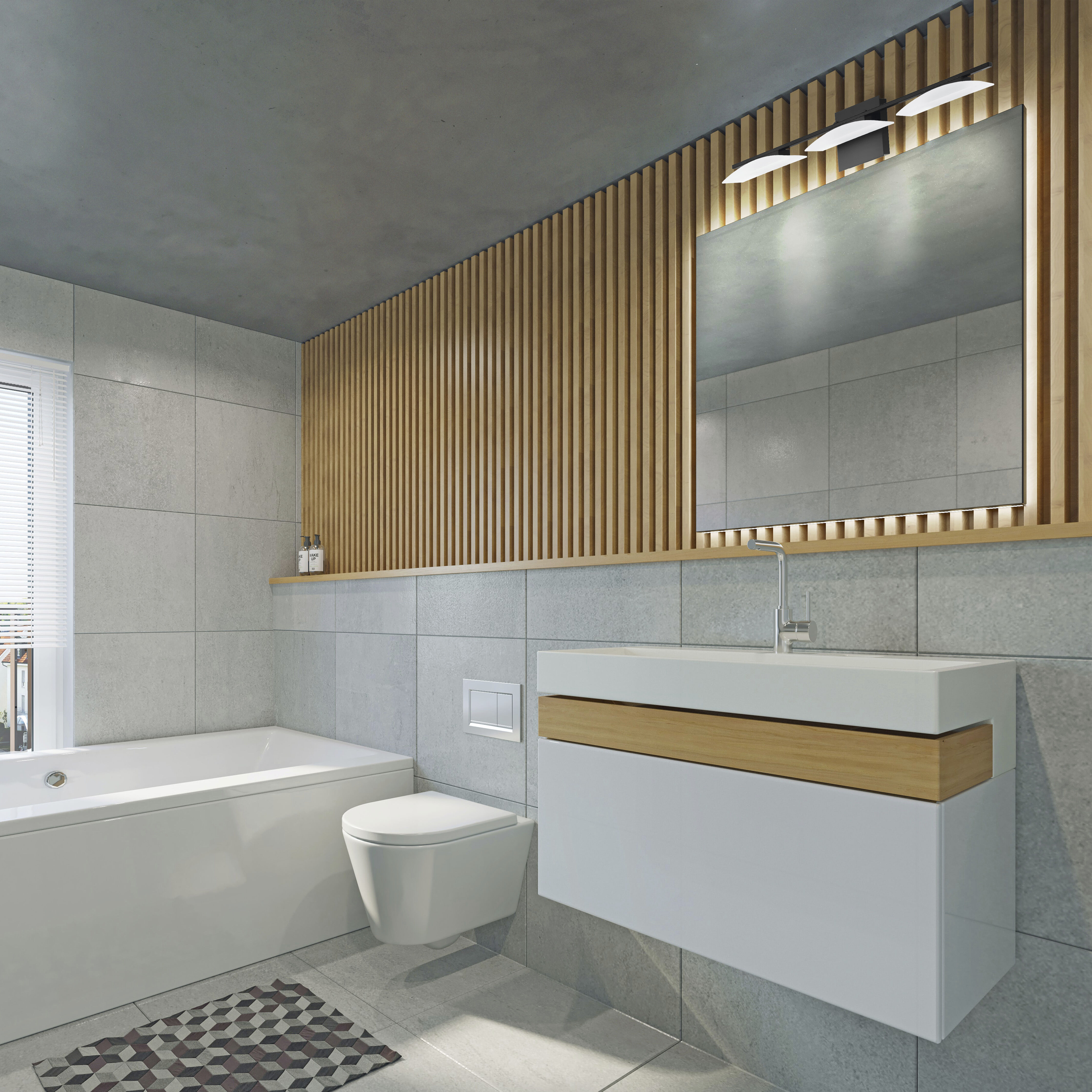 Metrass 3 LED 27.56 inch Matte Black Bath Vanity Wall Light