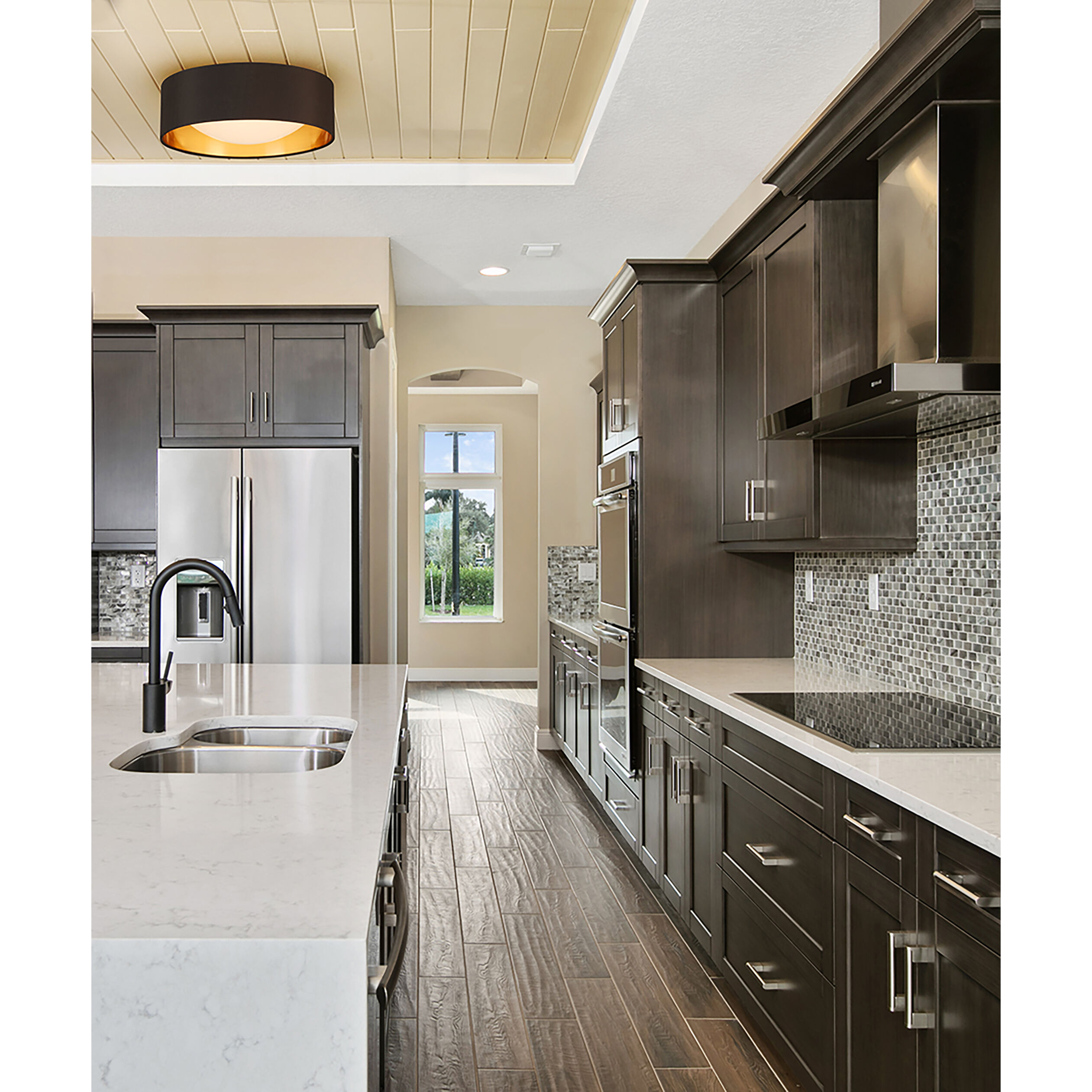 Orme LED 12.4 inch Black/Gold Flush Mount Ceiling Light