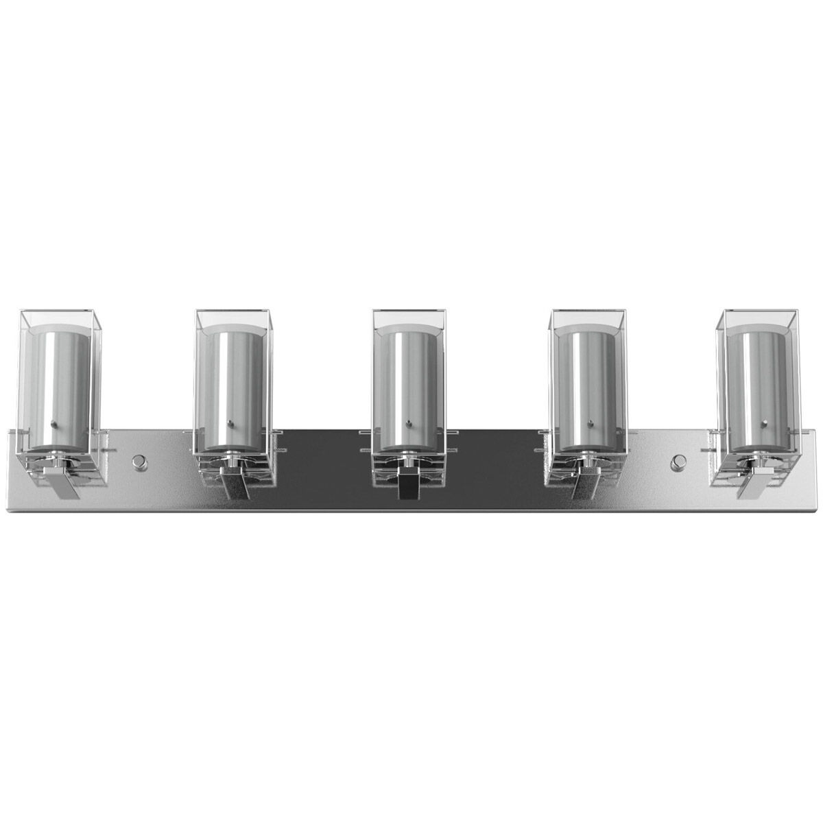 Iride 5 Light 44 inch Chrome Vanity Light Wall Light, Clear and White Glass
