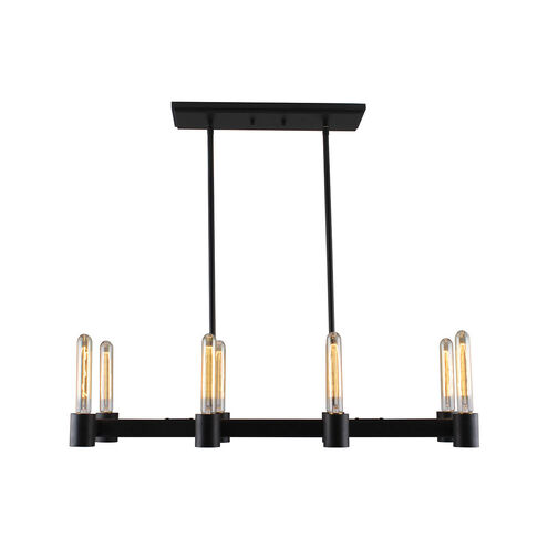 Broyles 8 Light 32 inch Matte Black Linear Pendant Ceiling Light