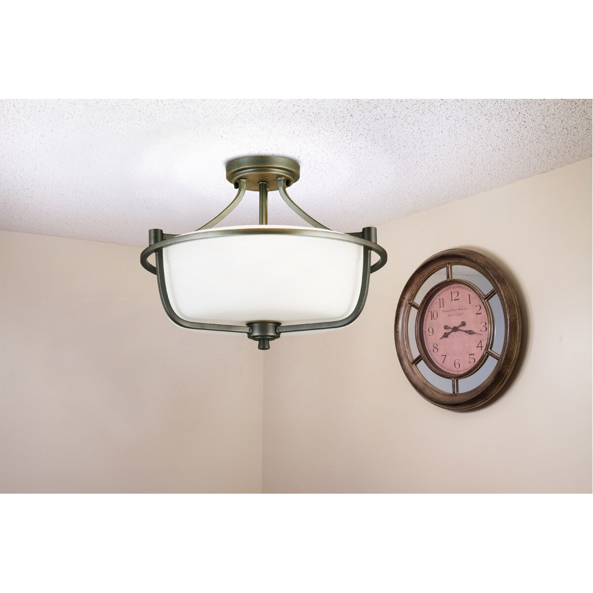 Mayview 3 Light 15.98 inch Graphite Semi Flush Mount Ceiling Light