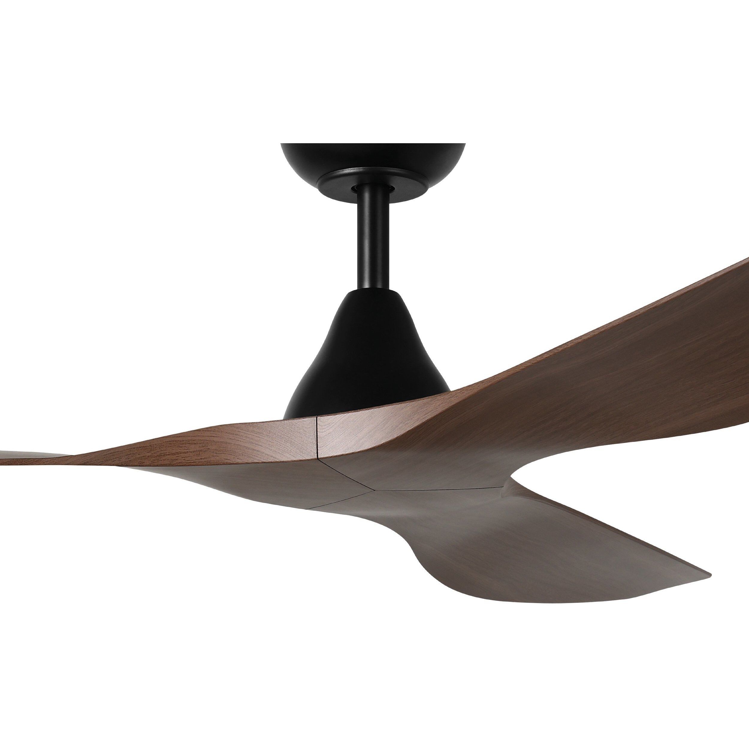 Surfline 52 inch Black with Walnut Blades Ceiling Fan