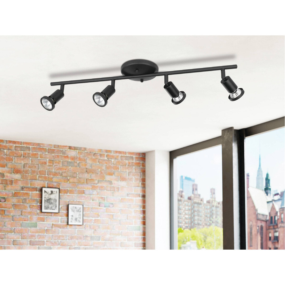 Tremendo 4 Light 120 Structured Black Track Lighting Ceiling Light