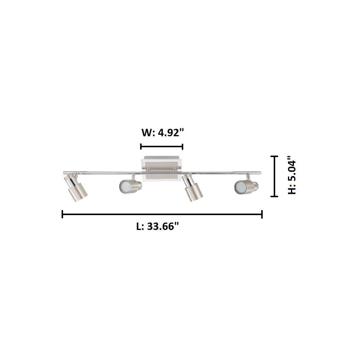 Davida-2 4 Light 120 Matte Nickel and Chrome Track Light Ceiling Light