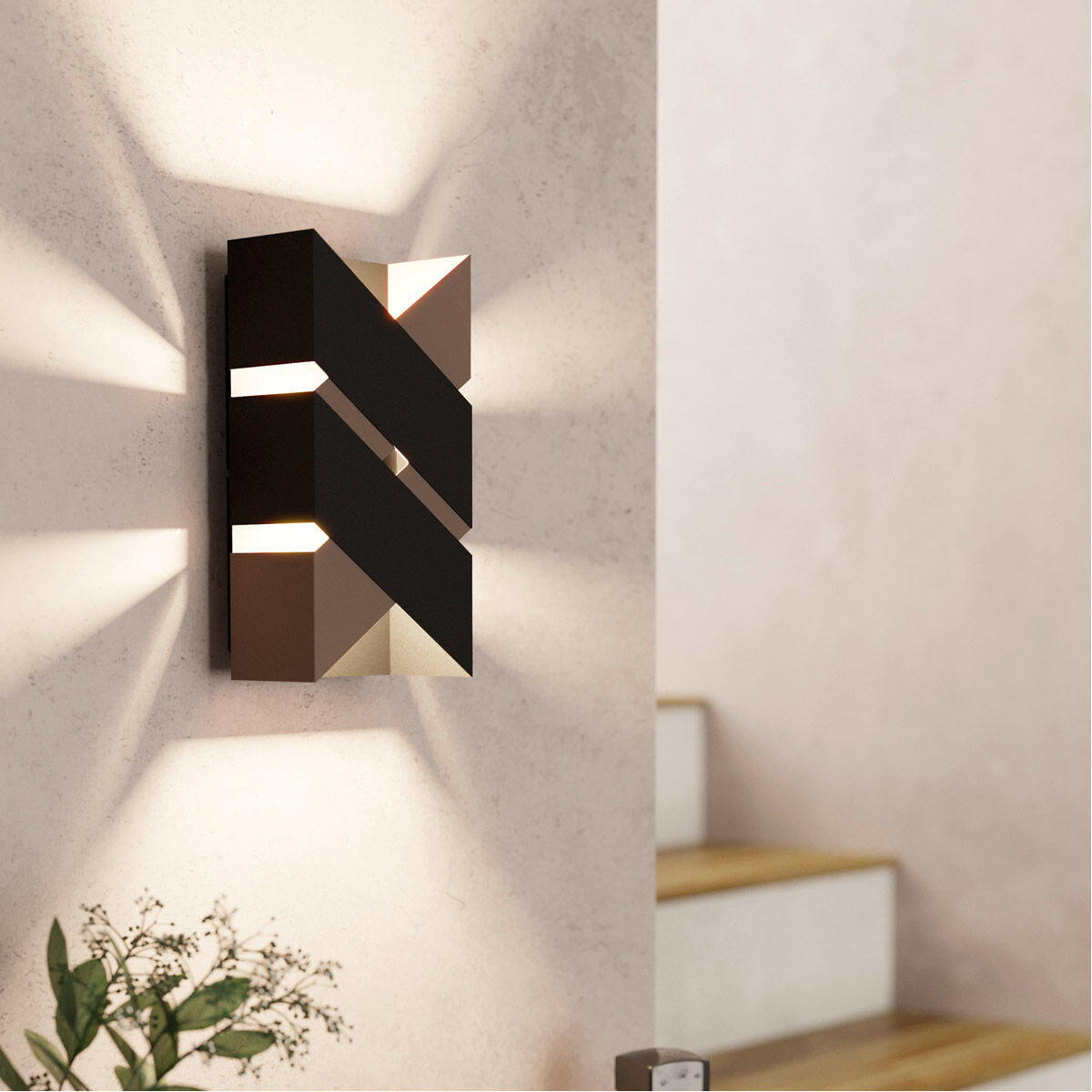 Gurare 2 Light 5 inch Structured Black and Mocha Wall Light