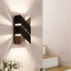 Gurare 2 Light 2 inch Structured Black and Mocha Wall Light