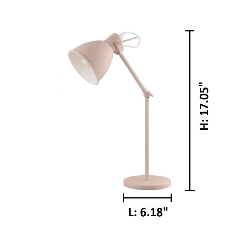 Priddy 17 inch 40.00 watt Pastel Apricot Desk Lamp Portable Light