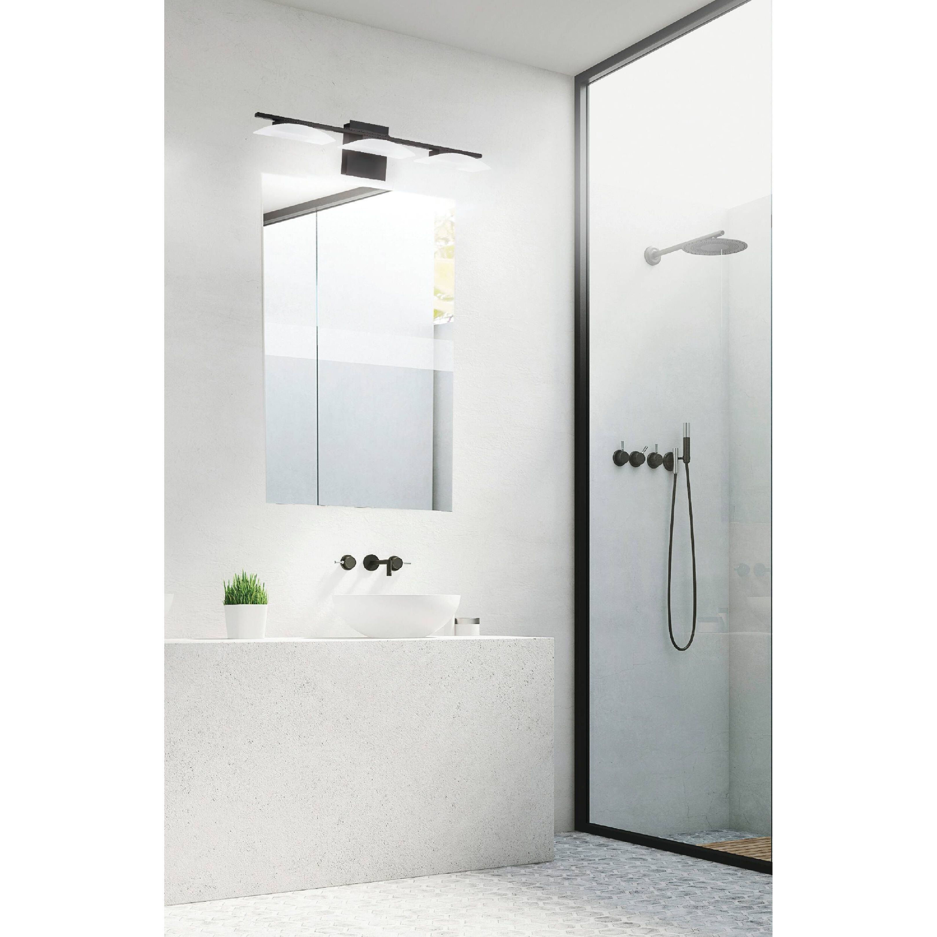 Metrass 3 LED 27.56 inch Matte Black Bath Vanity Wall Light