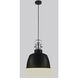 Gilwell 1 1 Light 15 inch Matte Black and Chrome Pendant Ceiling Light
