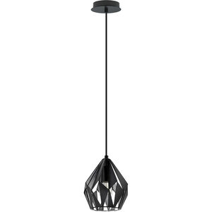 Carlton 1 Light 7.2 inch Matte Black and Silver Pendant Ceiling Light