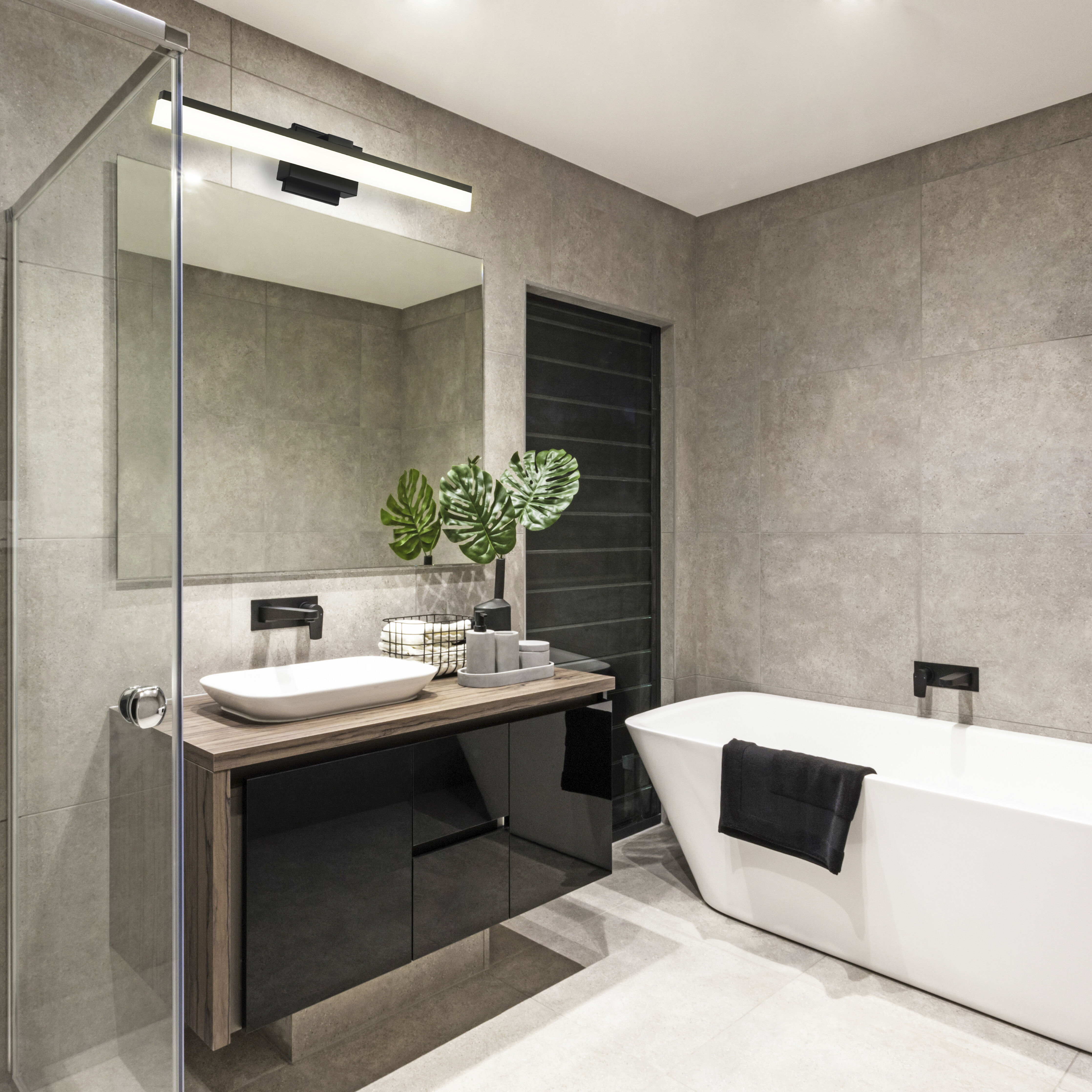 Matte black led vanity light outlet