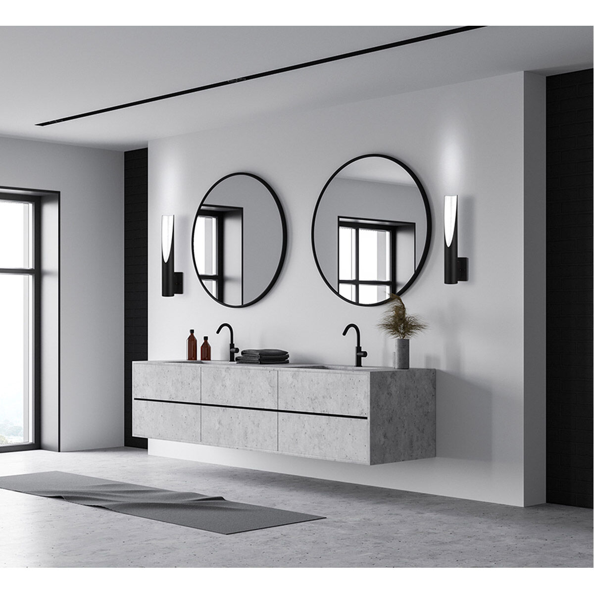 Barbotto LED 4.29 inch Matte Black and Silver ADA Armed Sconce Wall Light