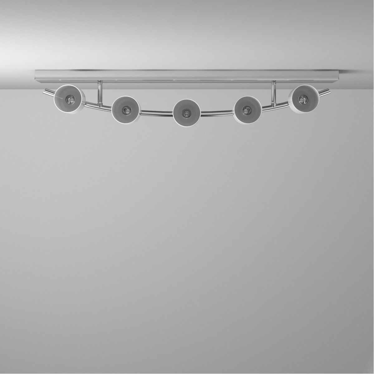 Abete 5 Light 29.13 inch Chrome Vanity Light Wall Light, White Glass