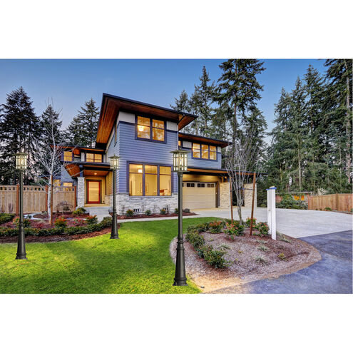 Arlington Creek 7.5 in. W x 15 in. H 1-Light Matte Bronze Outdoor Post Light with Clear Seeded Glass Arlington Creek 7.5 in. W x 15 in. H 1-Light Matte Bronze Outdoor Post Light with Clear Seeded Glass
