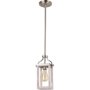 Montrose 1 Light 5 inch Acacia Wood and Brushed Nickel Mini Pendant Ceiling Light