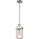 Montrose 1 Light 5 inch Acacia Wood and Brushed Nickel Mini Pendant Ceiling Light