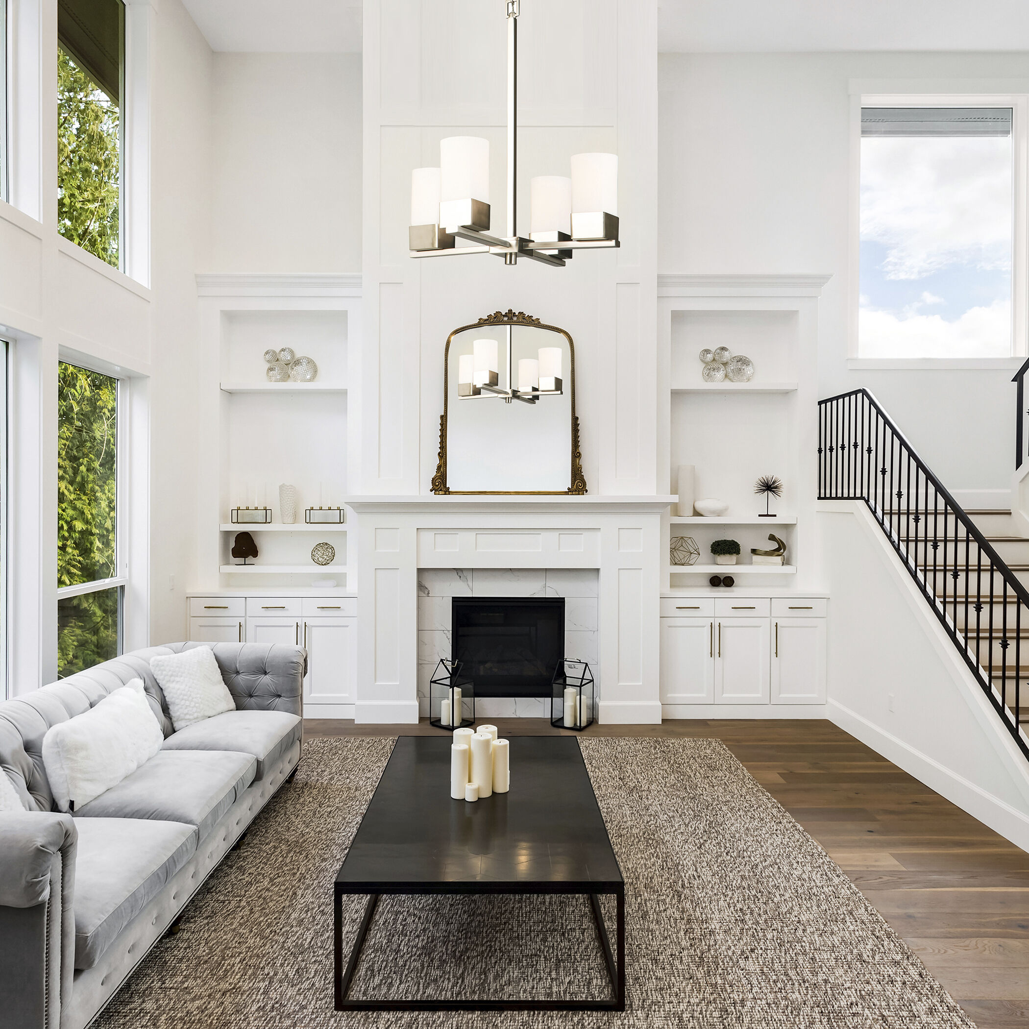 Novela 4 Light 18.38 inch Brushed Nickel Chandelier Ceiling Light