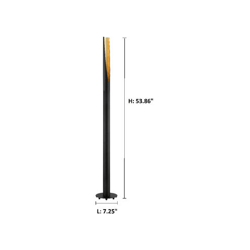 Barbotto 54 inch 10.00 watt Black and Gold Floor Lamp Portable Light