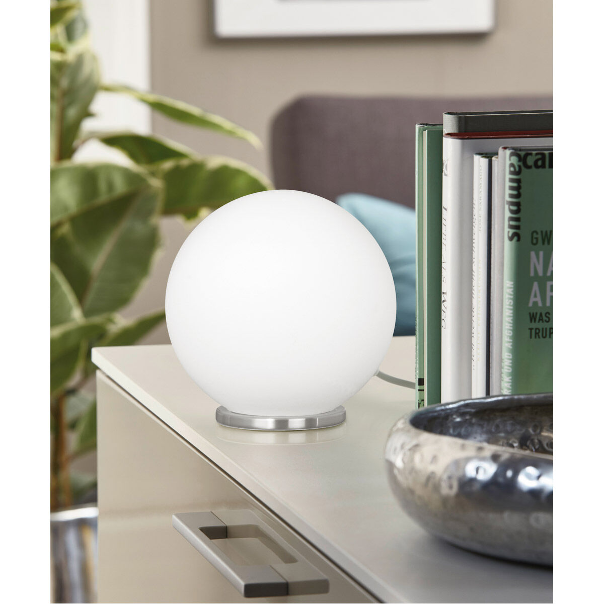 Rondo 8.25 inch 60 watt Silver Table Lamp Portable Light