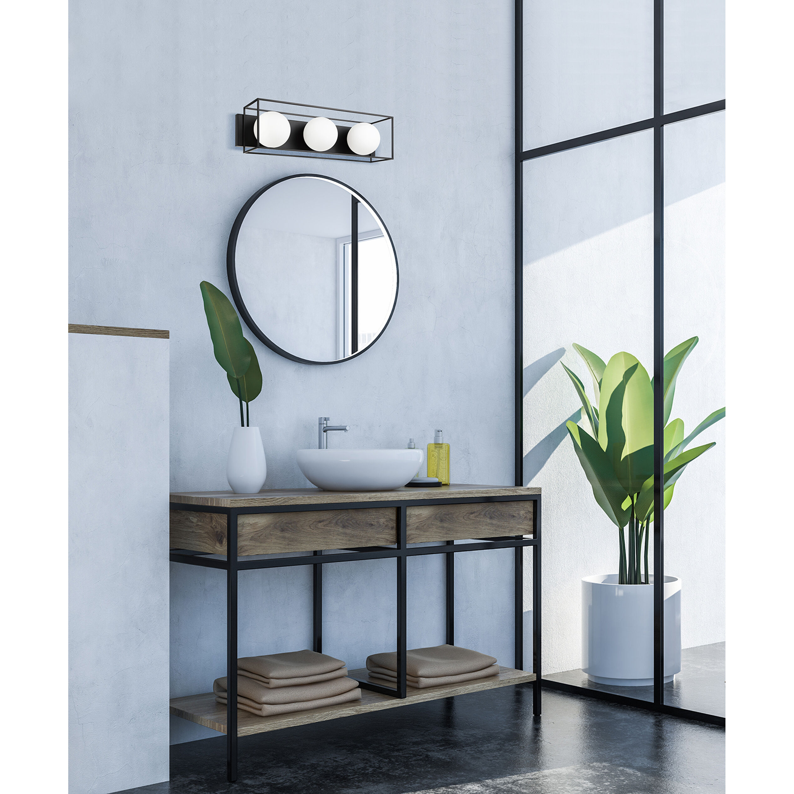 Grayson LED 7.1 inch Matte Black Bath Vanity Wall Light